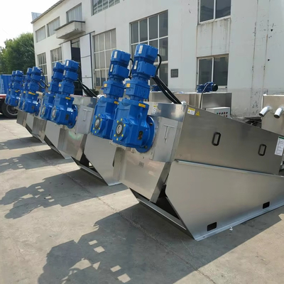 comprare 3580mm*1320mm*1760mm Dimensione Multi Plate Sludge Dewatering Screw Filter Press Machine per il trattamento delle acque reflue municipali online manufacture