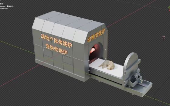 Incineratore di corpi animali personalizzabile con controllo PLC per lo smaltimento di residui animali ecologici
